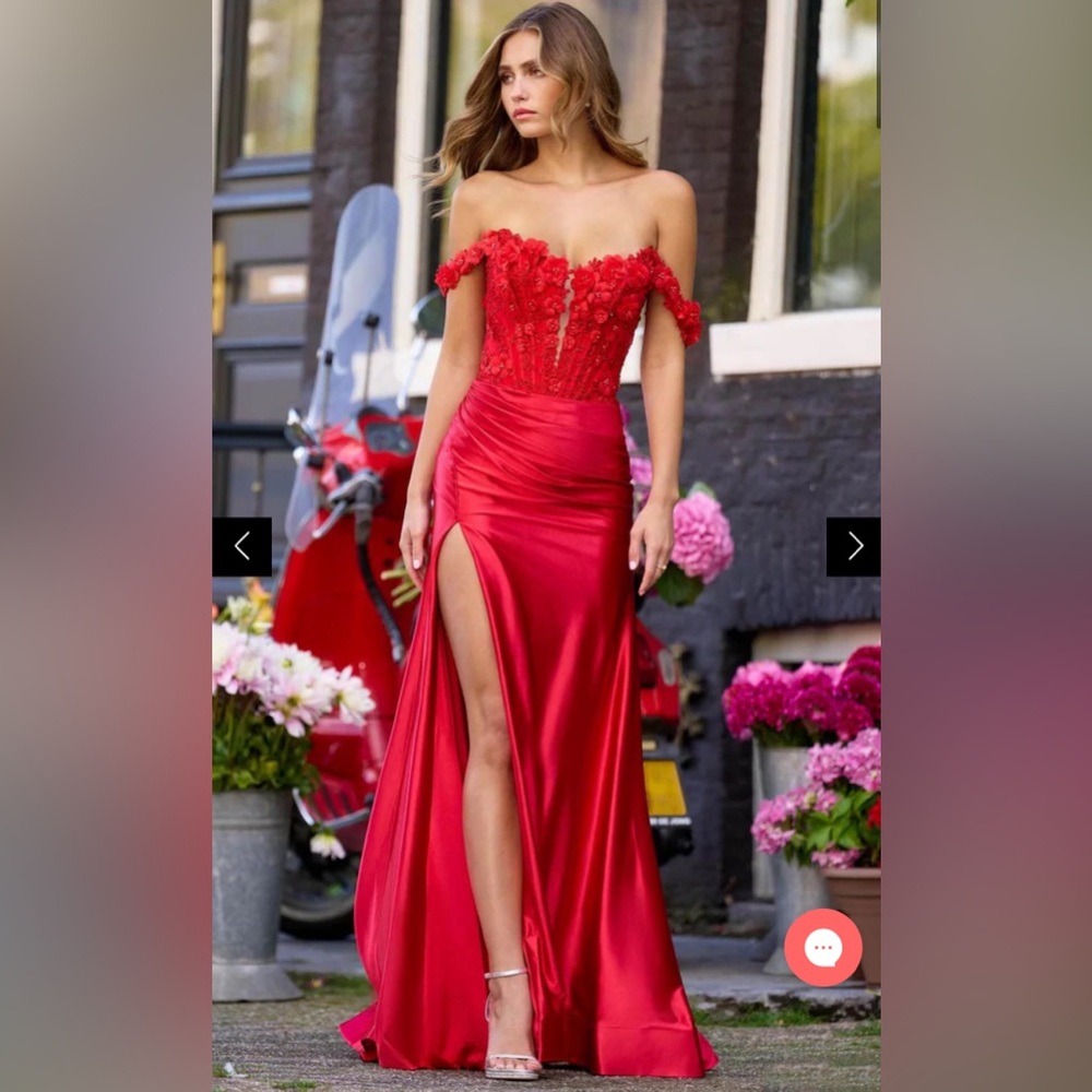 NWT Sherri Hill Off The Shoulder PROM DRESS High Slit *BRAND NEW* GORGEOUS 56176